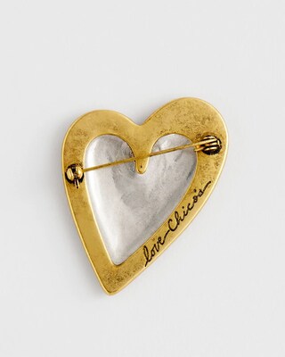 Mixed Metal Heart Brooch
