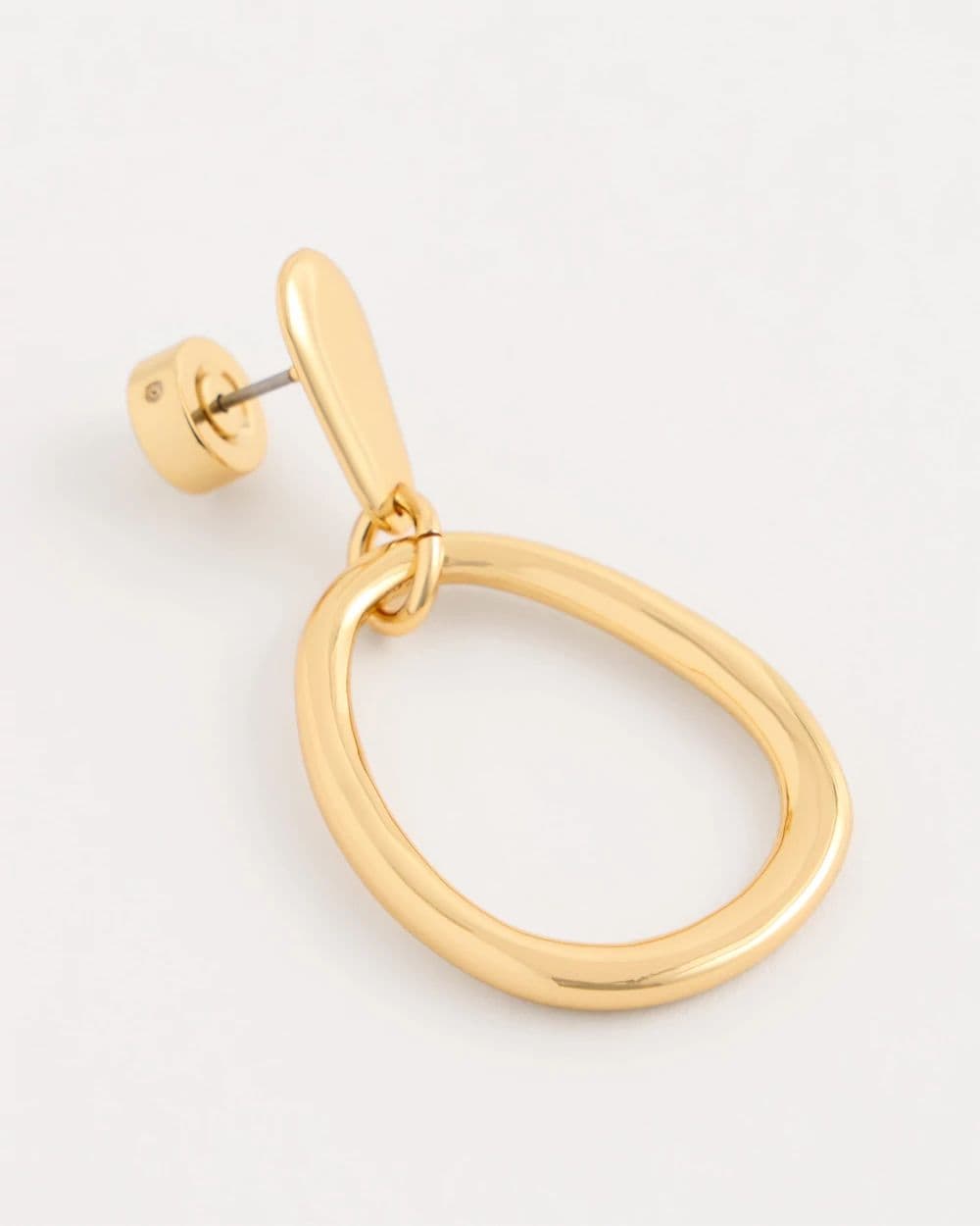 Goldtone Open Circle Drop Earrings