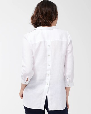No Iron Linen Palms Button Back Tunic