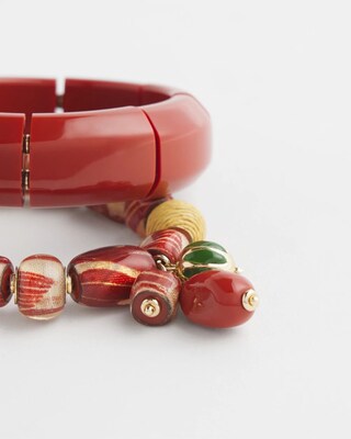 Resin & Raffia Bracelet Set click to view larger image.