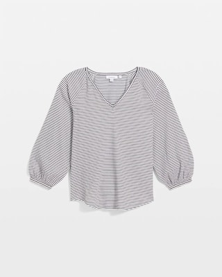 Striped Crinkled Raglan Top click to view larger image.
