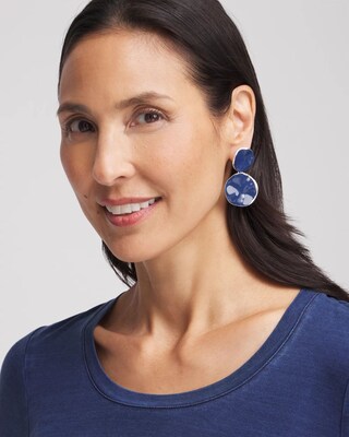 No Droop™ Blue Round Drop Earrings