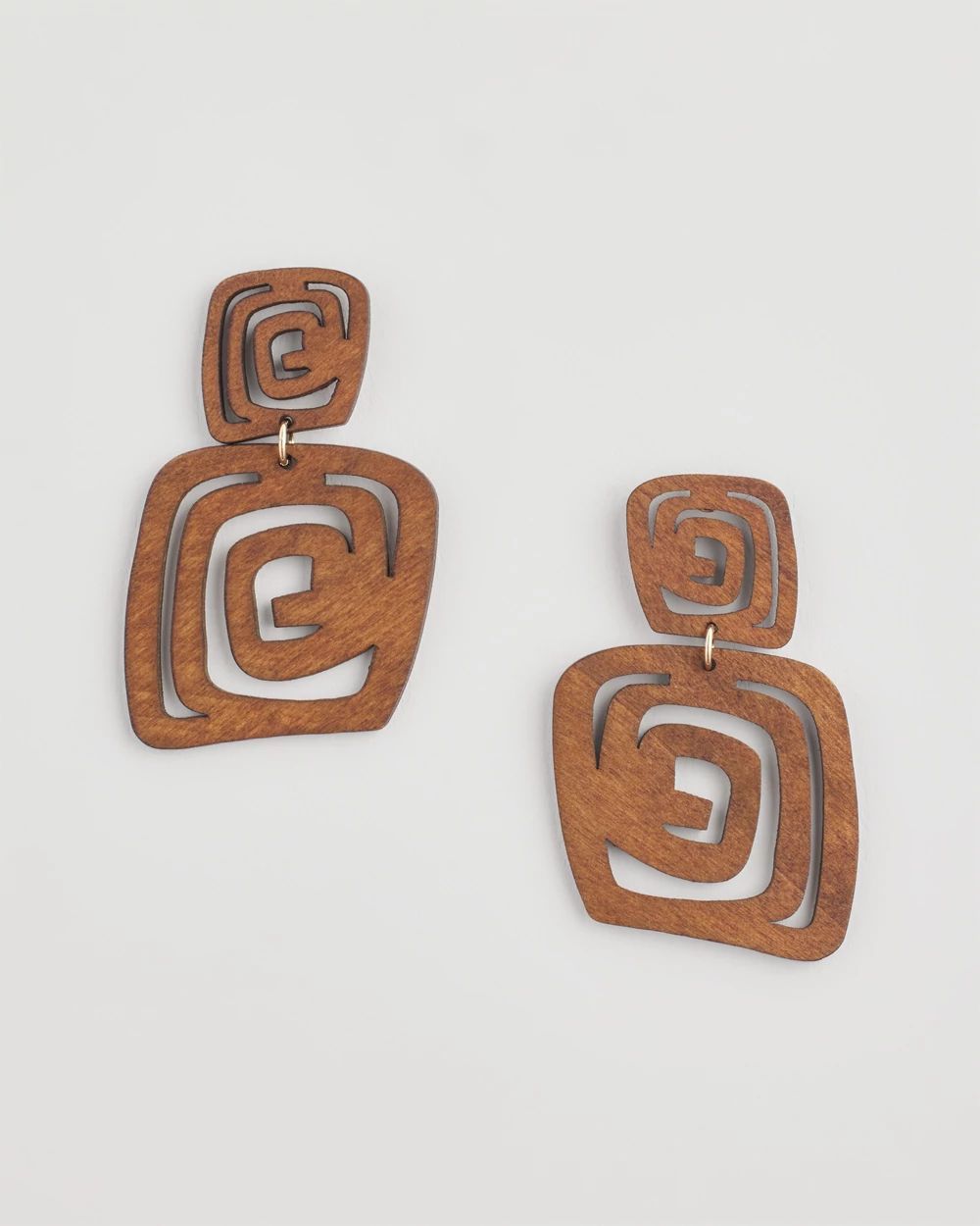 No Droop® Wood Geo Drop Earrings