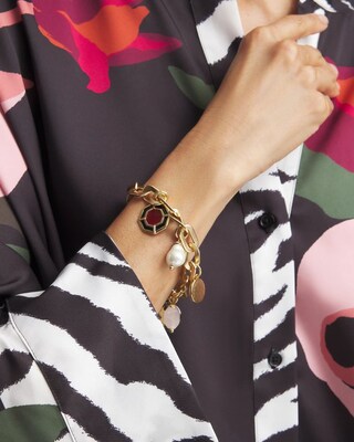 Vintage Inspired Gold Charm Bracelet