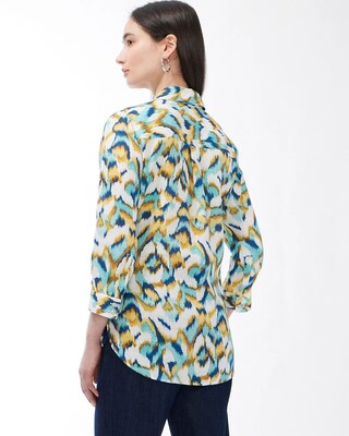No Iron Linen Ikat Shirt