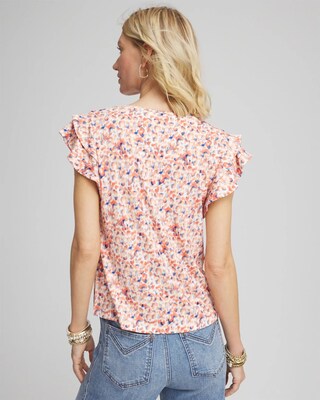 Touch of Cool™ Tiered Flutter Sleeved Tee click to view larger image.