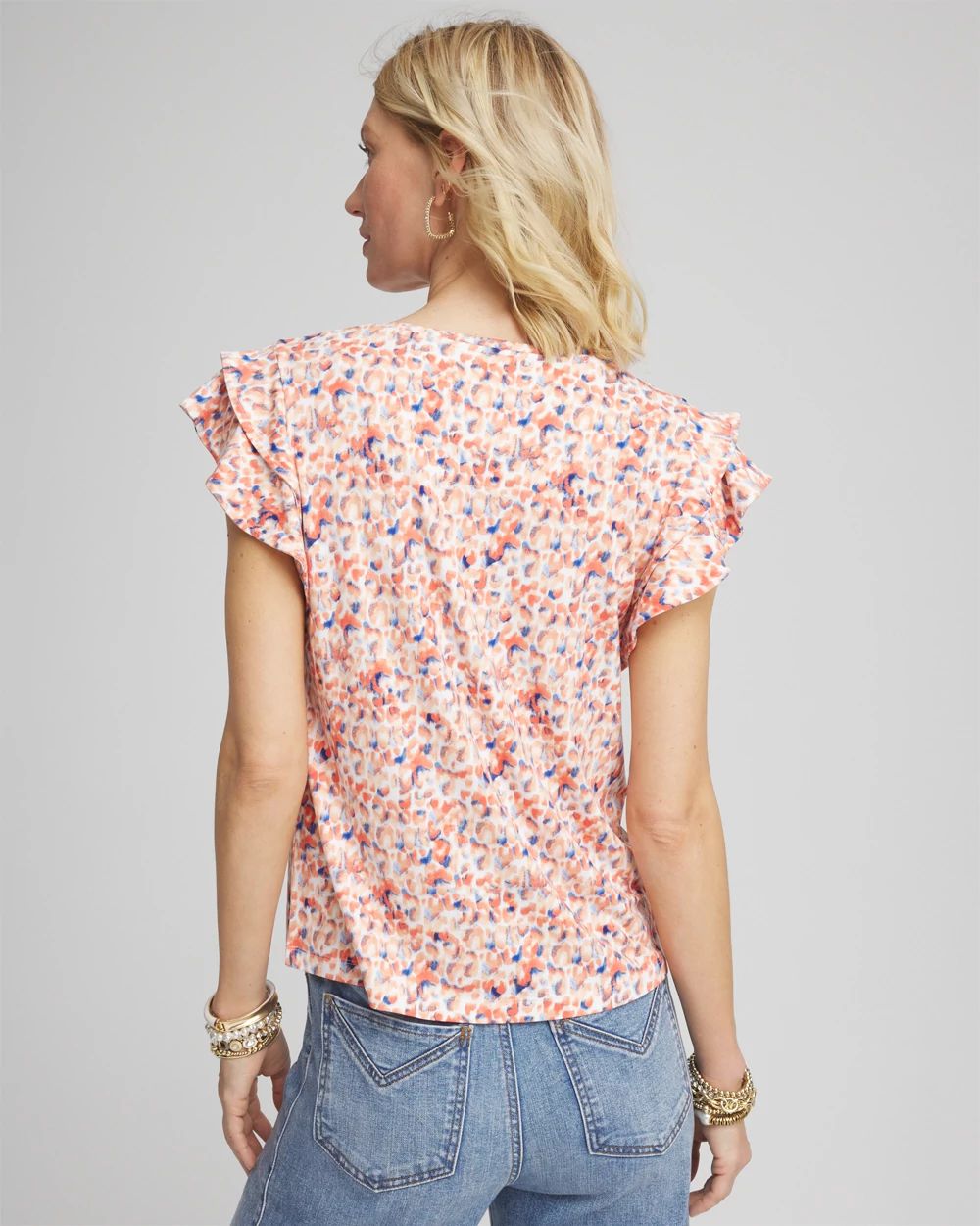 Touch of Cool™ Tiered Flutter Sleeved Tee