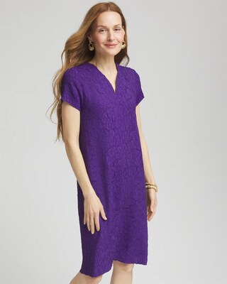 Travelers™ Collection Floral Embossed V-Neck Dress