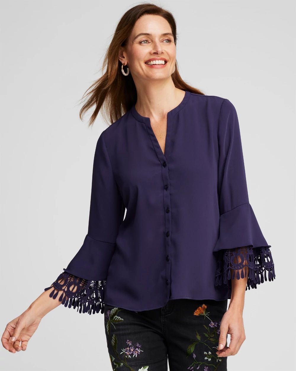 Lace Detail Long Sleeve Top