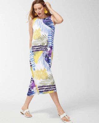 Tie-Back Collage Print Trapeze Dress