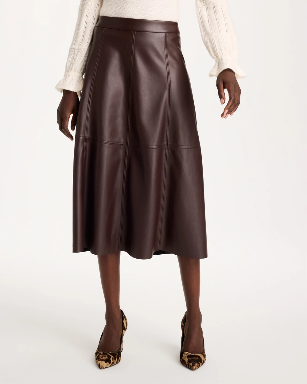 Chocolate Faux Leather Skirt