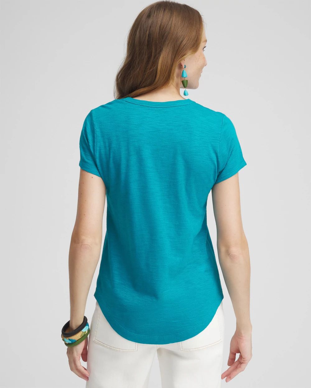 Cap Sleeve V-neck Tee