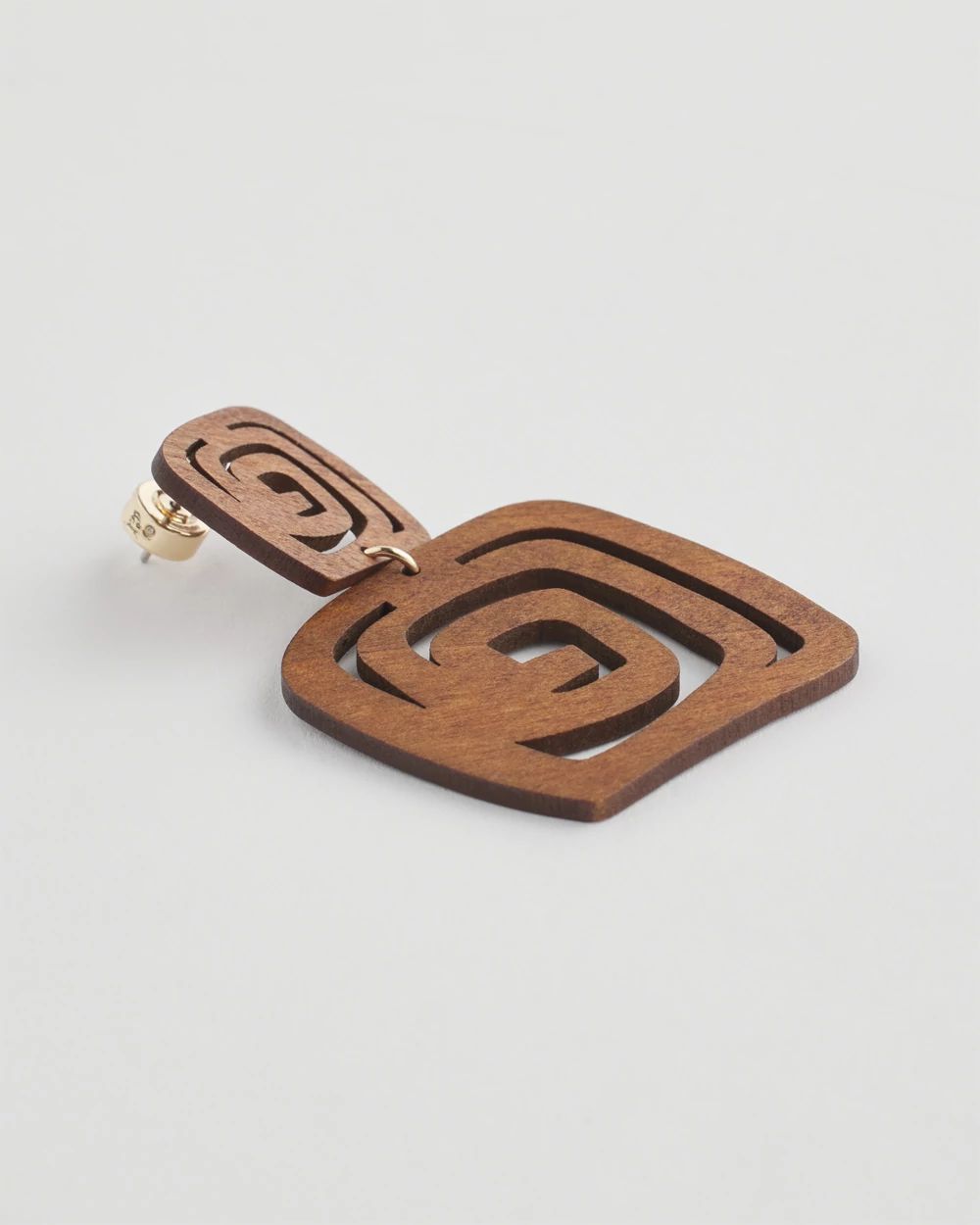 No Droop® Wood Geo Drop Earrings