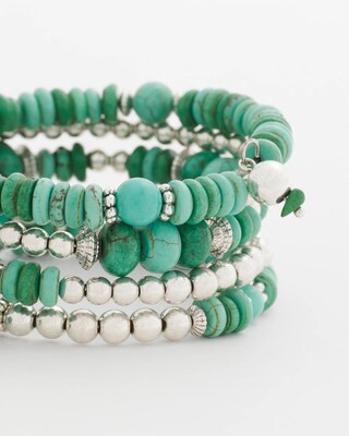 Turquoise Stone Wrap Bracelet click to view larger image.