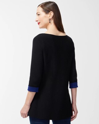 Black Double Knit Pullover Sweater click to view larger image.