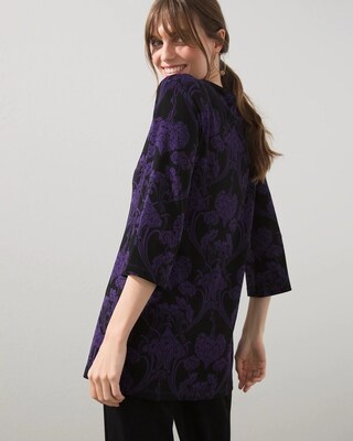 Travelers Print Bell Sleeve Tunic