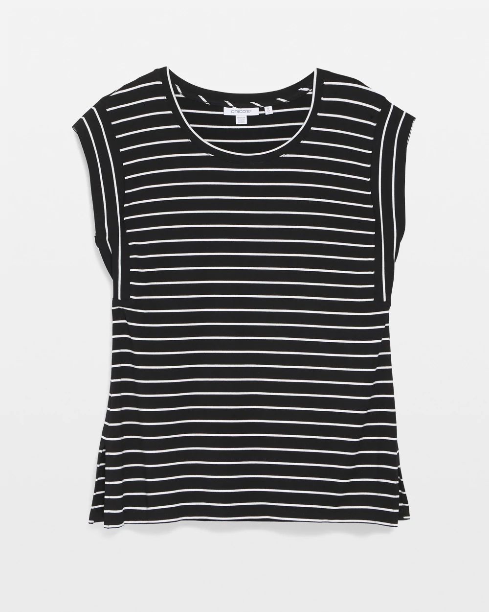 Stripe Cap Sleeve Tee