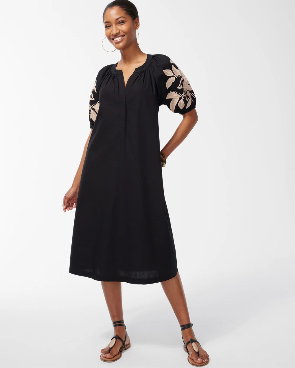 Embroidered Raglan Dress