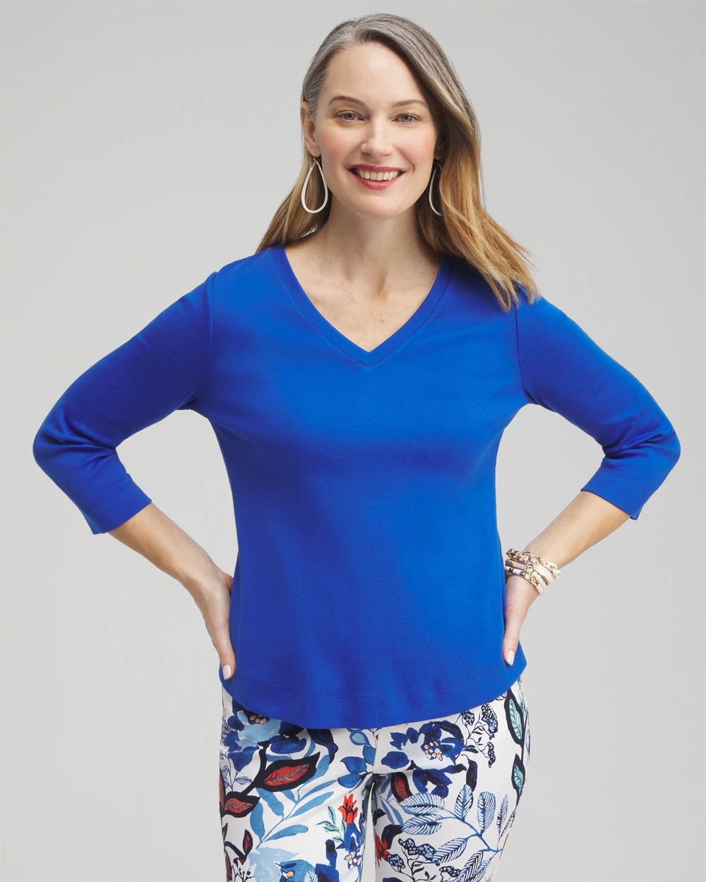 Everyday 3/4 Sleeve V-Neck Tee