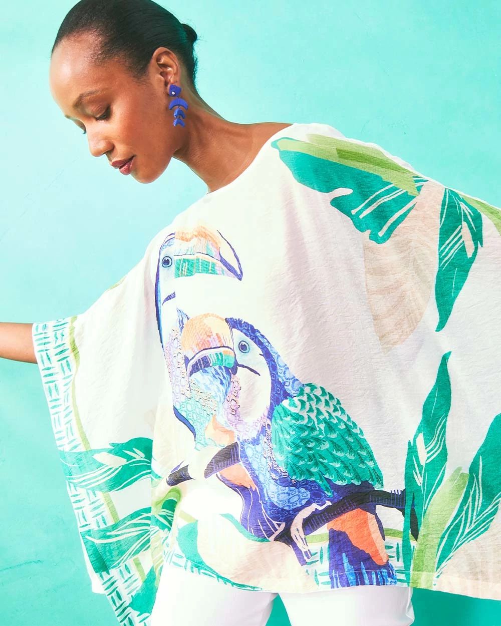 Island Motif Poncho