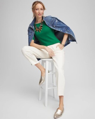 Pima Cotton Bateau-Neck Tee click to view larger image.
