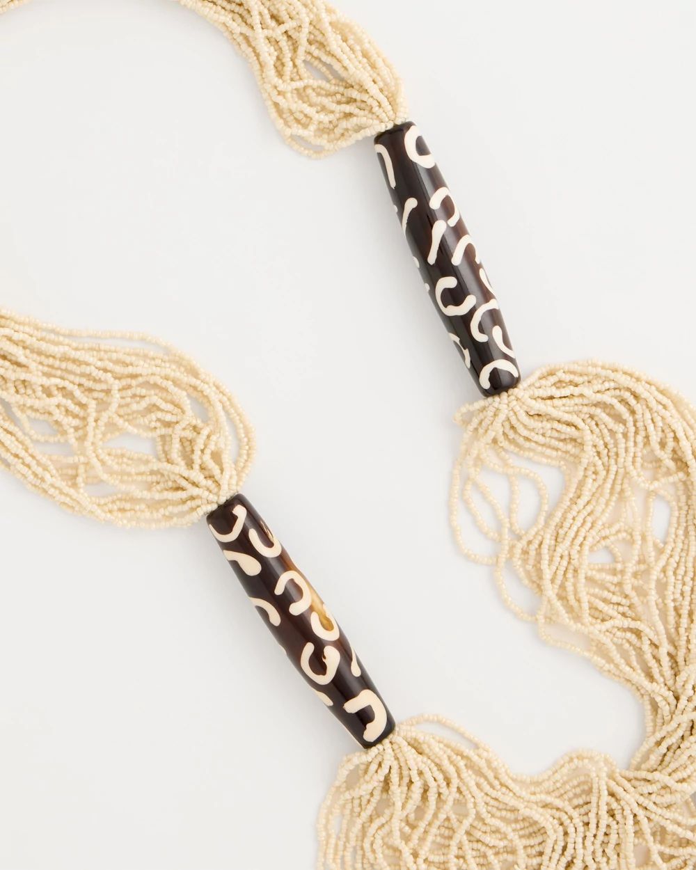 Neutral Beaded Animal Print Necklace click to view larger image.
