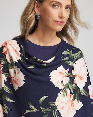 Asymmetrical Convertible Sweater Poncho click to view larger image.