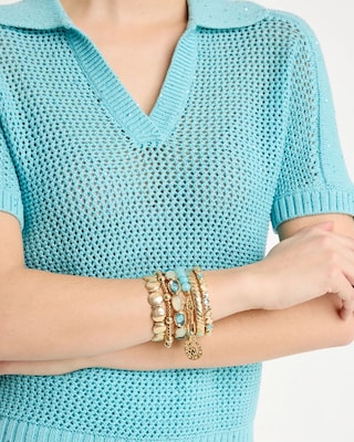 Quartz Stone Large Stretch Bracelet click to view larger image.