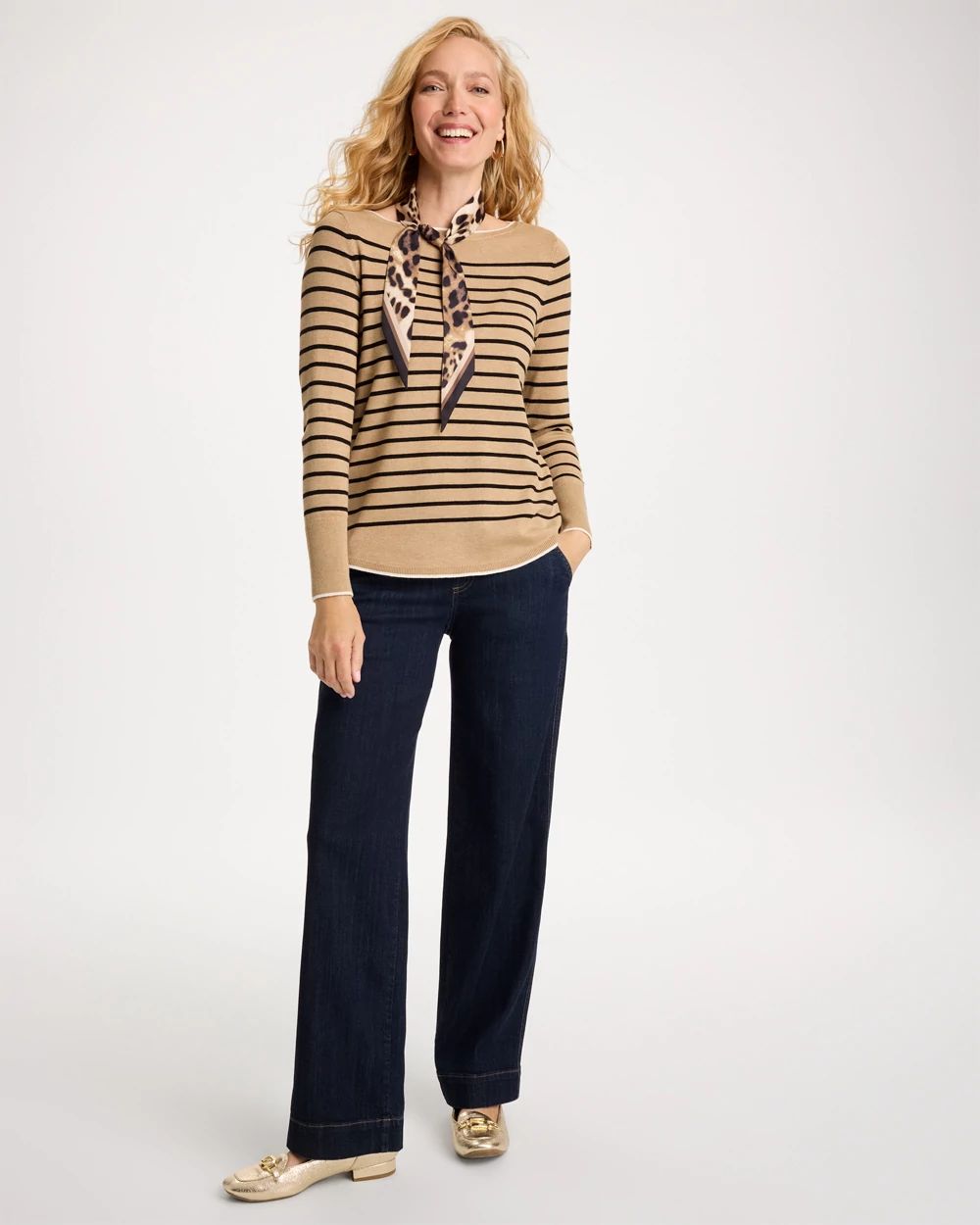 Refined Pull-On Wide-Leg Jeans
