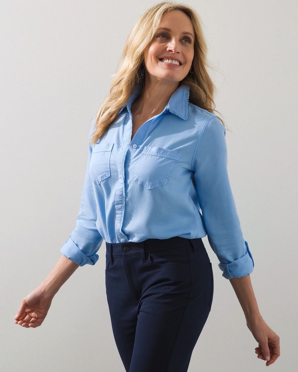 Touch of Cool Fringe Denim Shirt