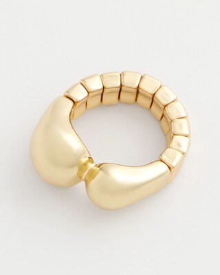 Gold Curvy Stretch Ring