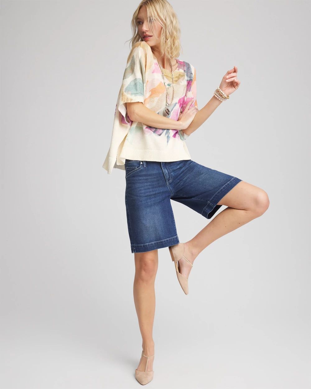 Denim Trouser Shorts
