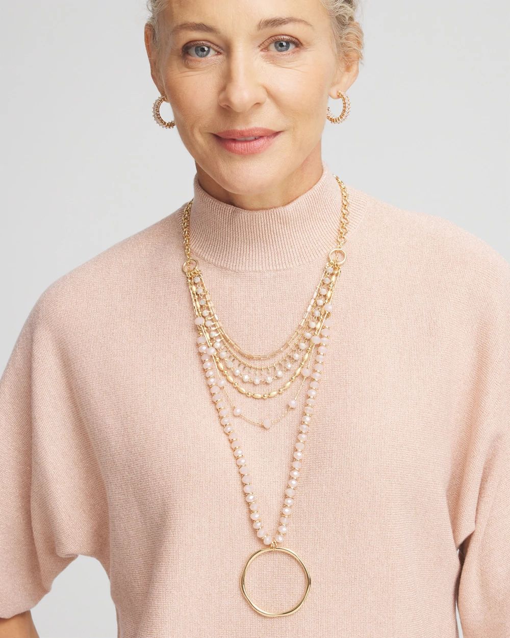 Blush Multistrand Necklace