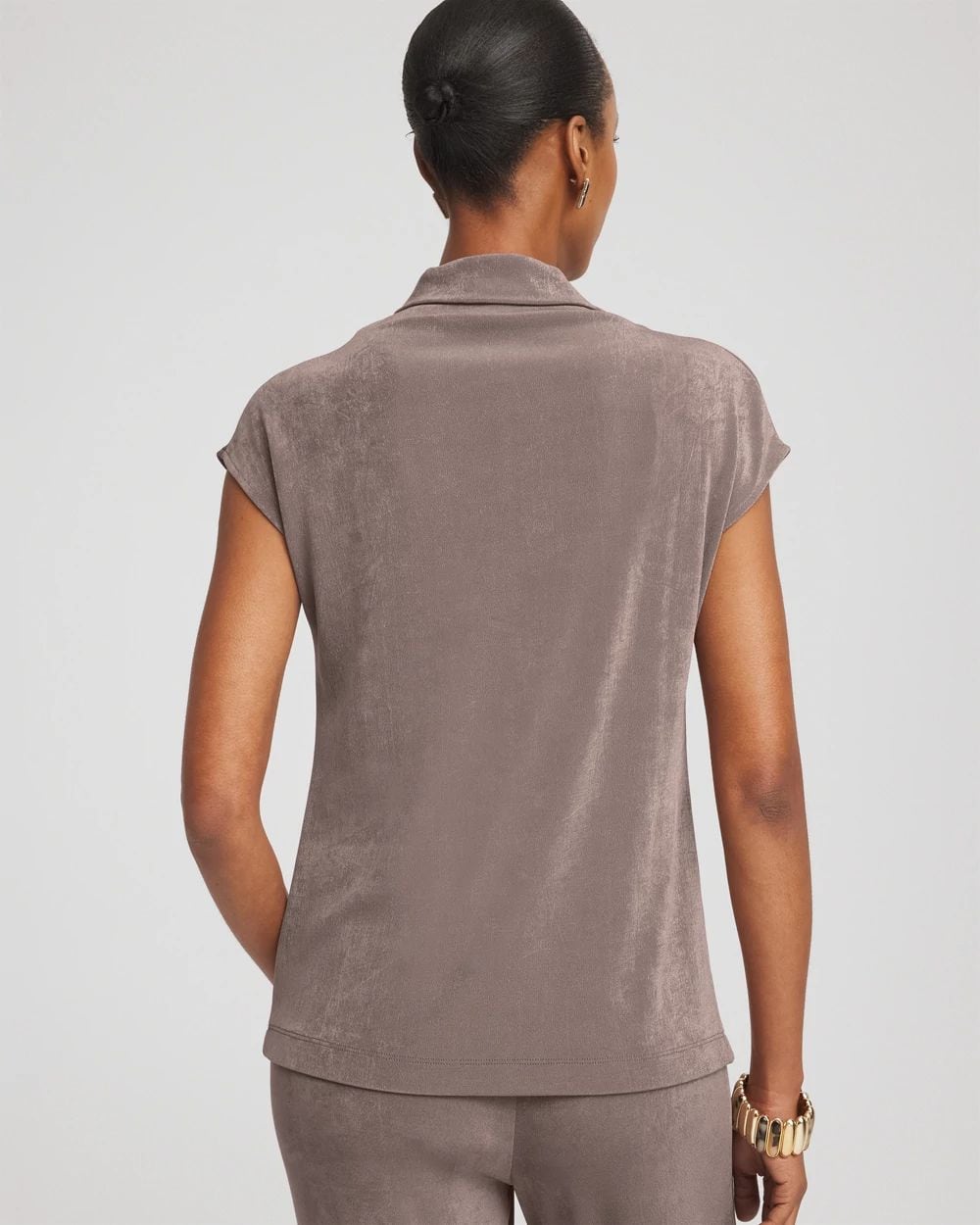 Travelers™ Mockneck Cap-Sleeve Top
