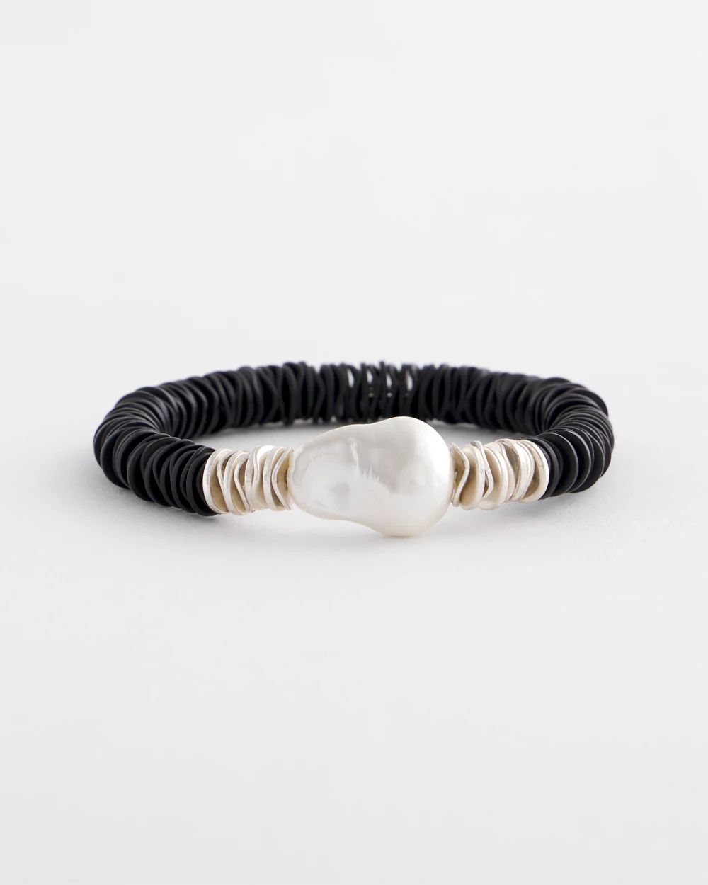 Black Bead Stretch Bracelet