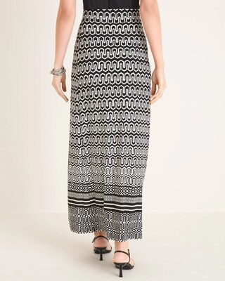 Black and White Printed Maxi Skirt