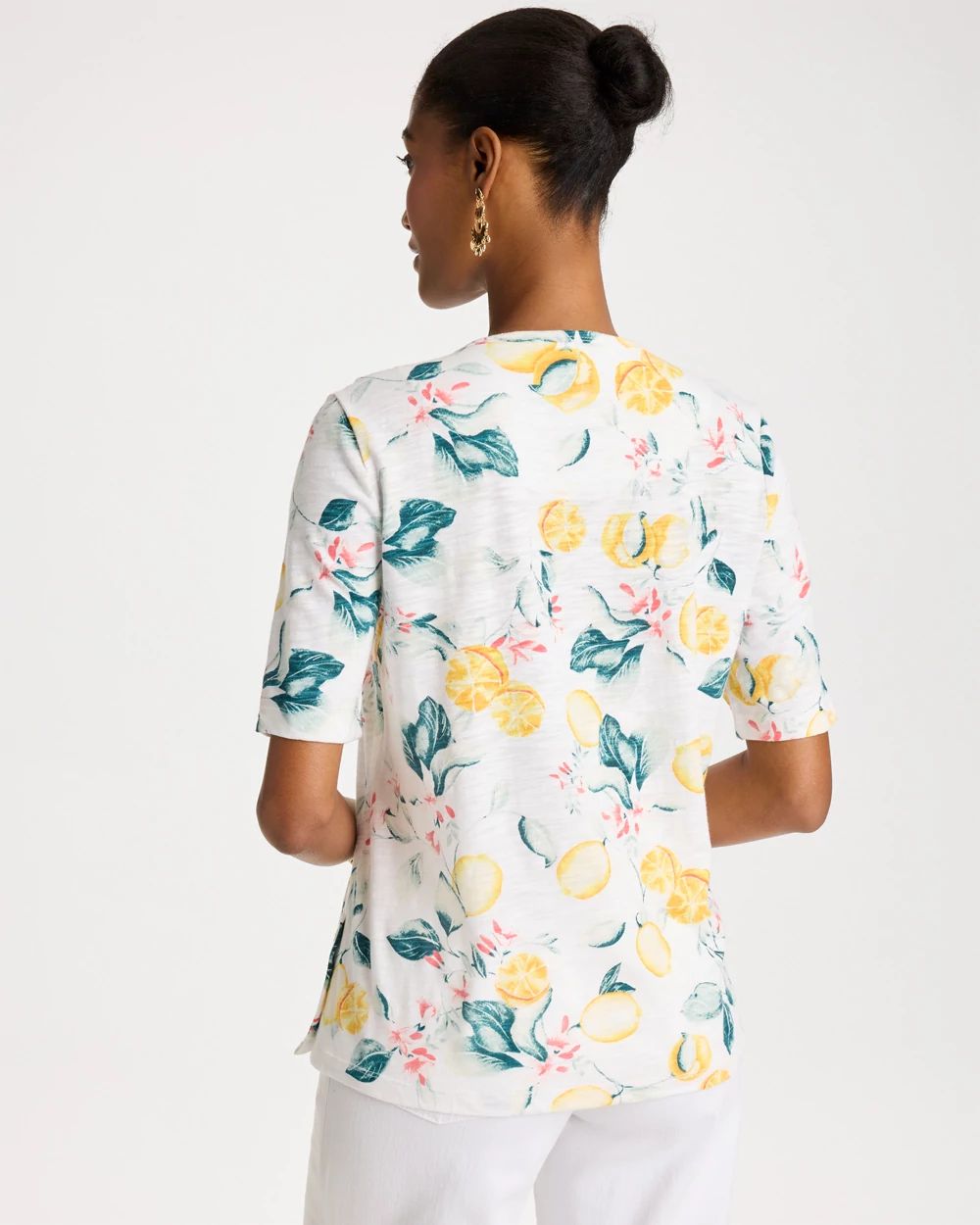 Cotton Slub Printed Henley Tee