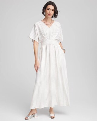 Petite Metallic Striped Maxi Dress click to view larger image.