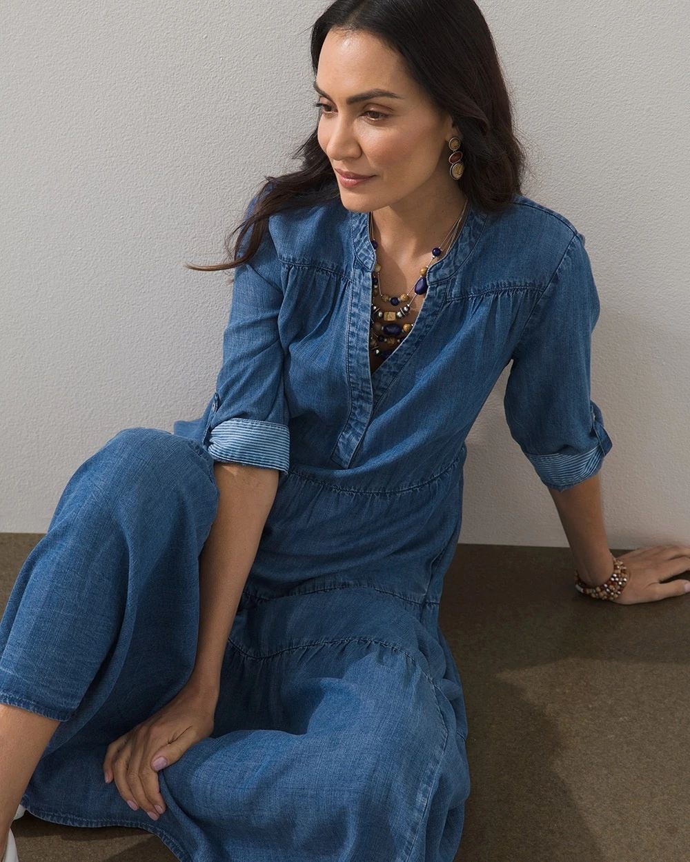 Tencel Tiered Maxi Dress
