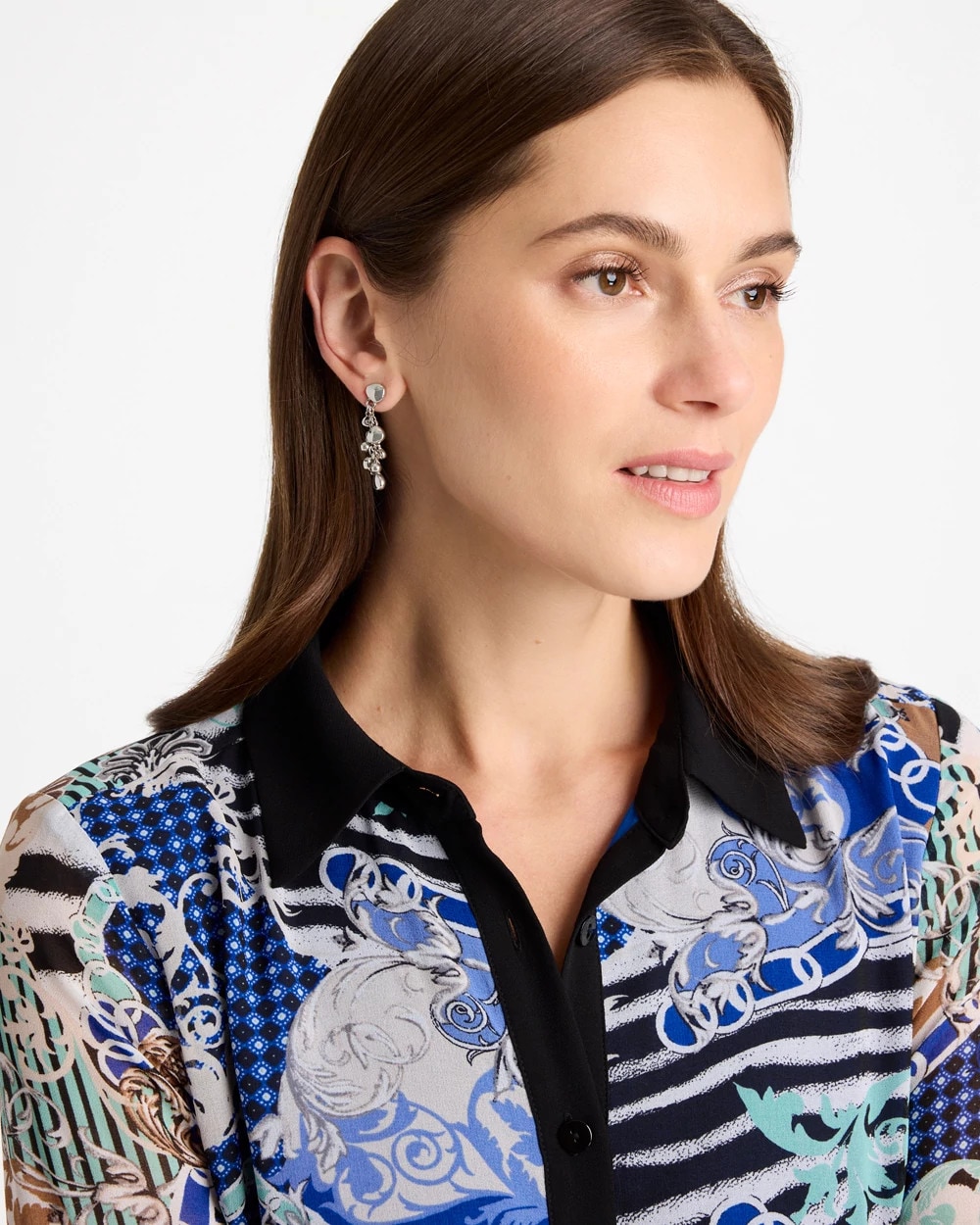 Silvertone Cluster Earrings
