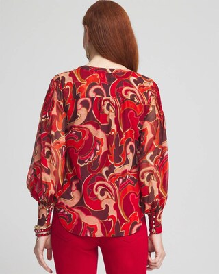 Priya Swirl Pintuck-Sleeve Blouse click to view larger image.