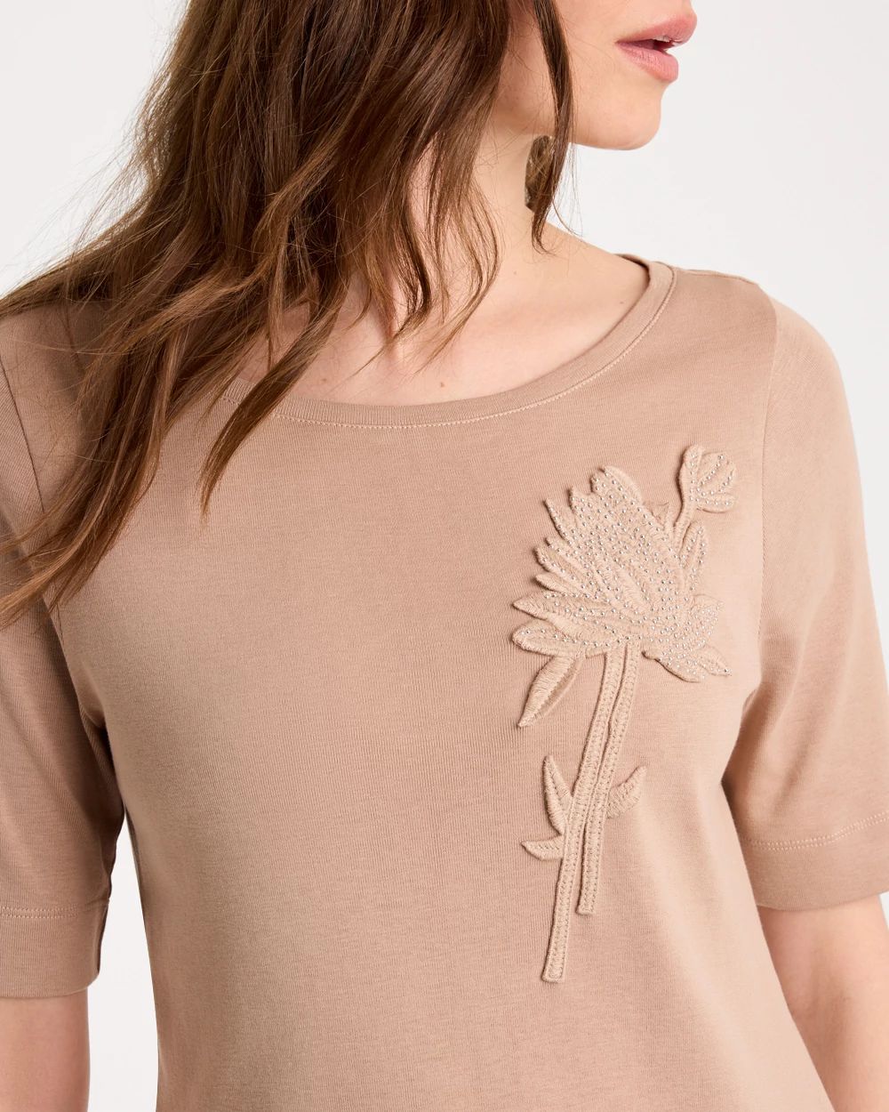 Novelty Pima Elbow Sleeve Tee click to view larger image.