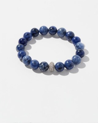 Sodalite Pavé Fireball Stretch Bracelet