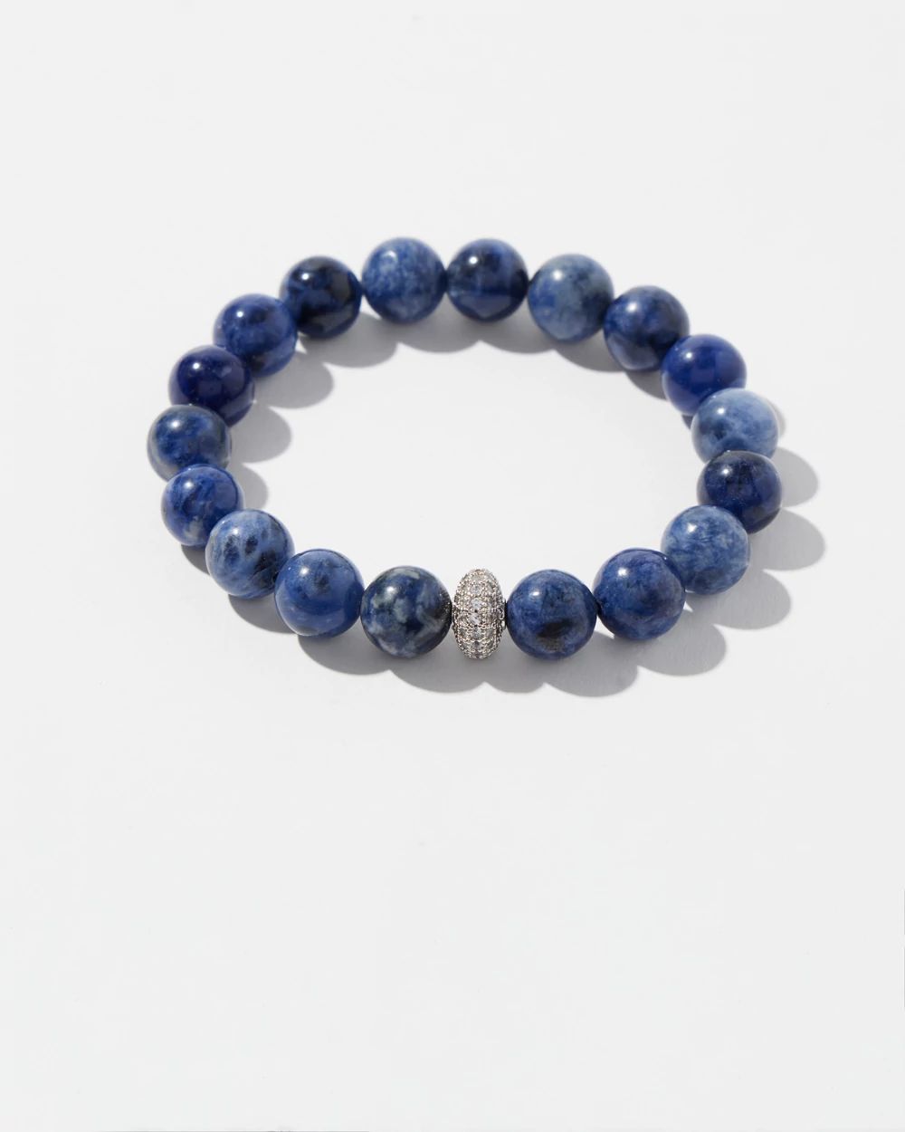 Sodalite Pavé Fireball Stretch Bracelet