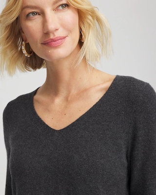 Relaxed V-Neck Cashmere Sweater click to view larger image.