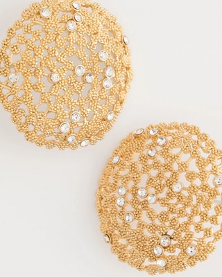 Sea Foam Medallion Stud Earrings click to view larger image.