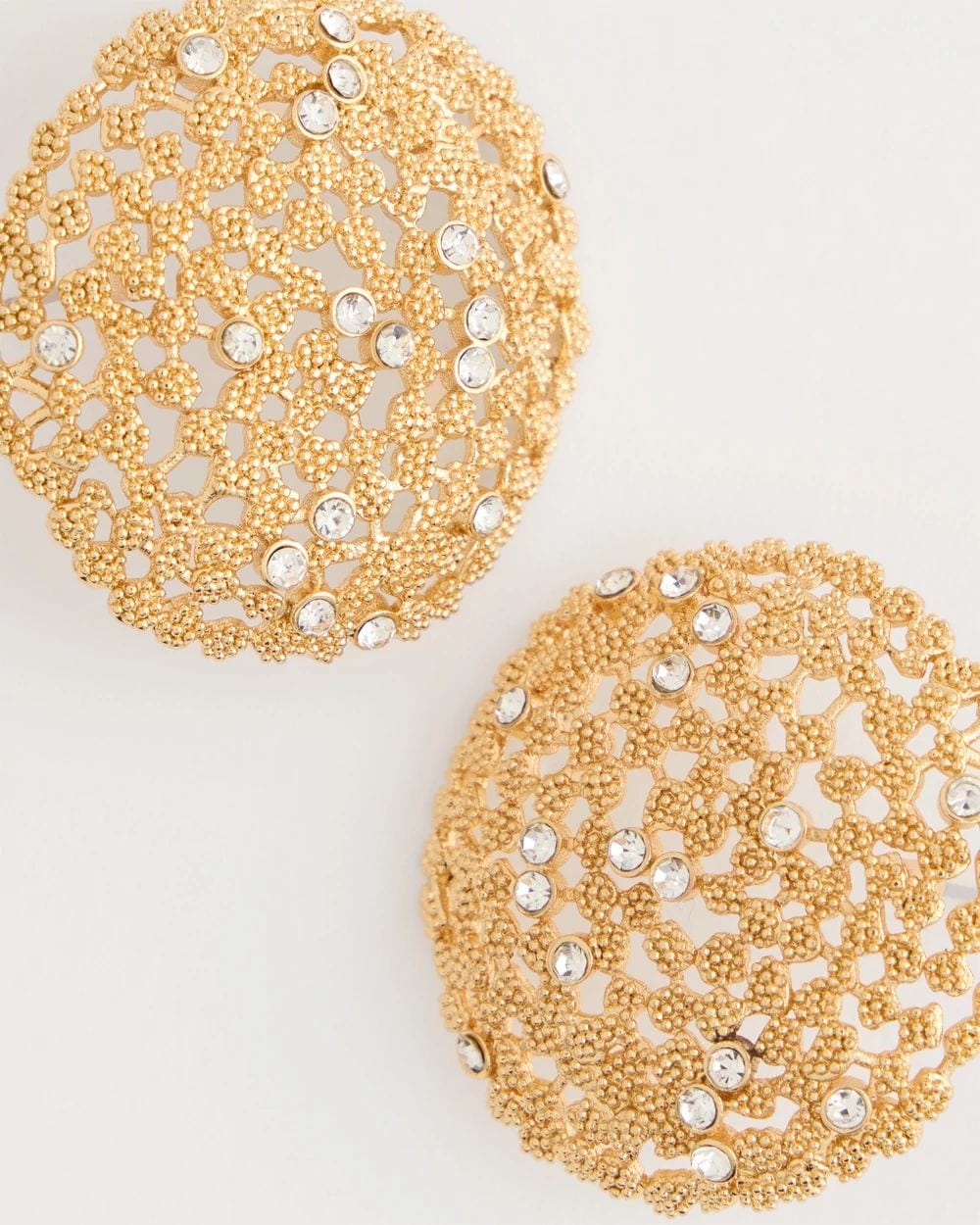 Sea Foam Medallion Stud Earrings click to view larger image.