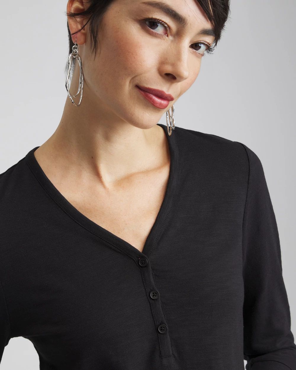 Henley Side Slit Tunic