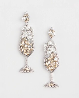 No Droop™ Embellished Champagne Earrings