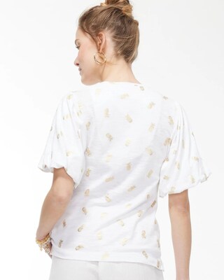 Pineapple Flutter Sleeve Elbow Tee